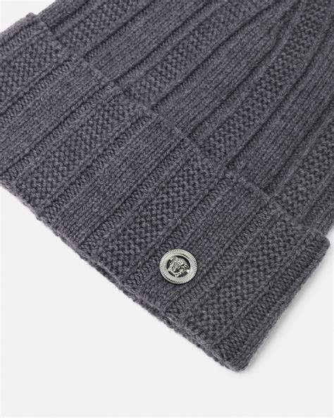 versace beanie medusa hat|Medusa Ribbed Knit Beanie .